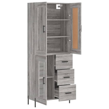 vidaXL Ντουλάπι Γκρι Sonoma 69,5x34x180cm Επεξεργασμένο Ξύλο 1 τεμ.
