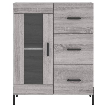 vidaXL Ντουλάπι Γκρι Sonoma 69,5x34x180cm Επεξεργασμένο Ξύλο 1 τεμ.