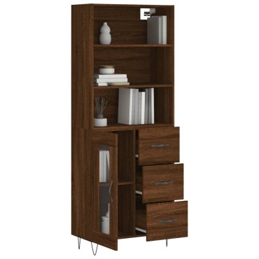 vidaXL Ντουλάπι Καφέ Δρυς 69,5x34x180cm από Επεξεργασμένο Ξύλο 1 τεμ.