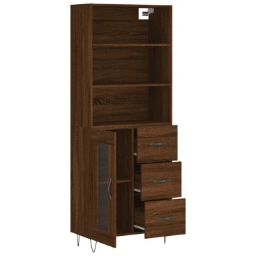 vidaXL Ντουλάπι Καφέ Δρυς 69,5x34x180cm από Επεξεργασμένο Ξύλο 1 τεμ.