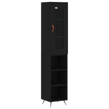 vidaXL Ντουλάπι Μαύρο 34,5x34x180cm από Επεξεργασμένο Ξύλο 1 τεμ.