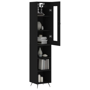 vidaXL Ντουλάπι Μαύρο 34,5x34x180cm από Επεξεργασμένο Ξύλο 1 τεμ.
