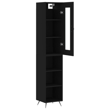 vidaXL Ντουλάπι Μαύρο 34,5x34x180cm από Επεξεργασμένο Ξύλο 1 τεμ.