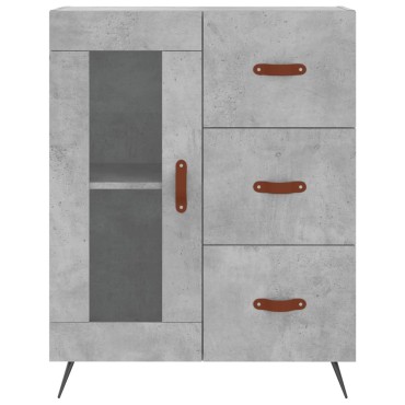vidaXL Ντουλάπι Γκρι Σκυροδέματος 69,5x34x180cm Επεξεργασμένο Ξύλο 1 τεμ.