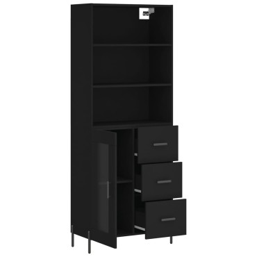 vidaXL Ντουλάπι Μαύρο 69,5x34x180cm από Επεξεργασμένο Ξύλο 1 τεμ.