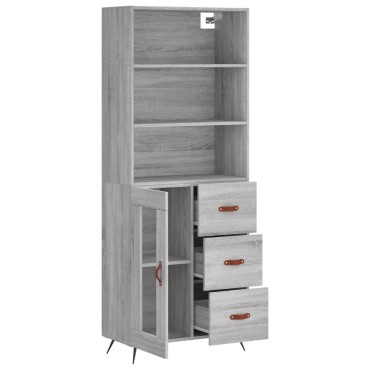 vidaXL Ντουλάπι Γκρι Sonoma 69,5x34x180cm Επεξεργασμένο Ξύλο 1 τεμ.