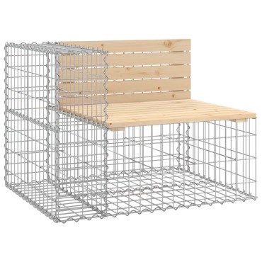 vidaXL Παγκάκι Κήπου Συρματοκιβώτιο 287x71x65,5cm Μασίφ Ξύλο Πεύκου 1 τεμ.