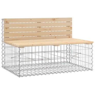 vidaXL Παγκάκι Κήπου Συρματοκιβώτιο 287x71x65,5cm Μασίφ Ξύλο Πεύκου 1 τεμ.