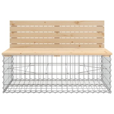vidaXL Παγκάκι Κήπου Συρματοκιβώτιο 287x71x65,5cm Μασίφ Ξύλο Πεύκου 1 τεμ.