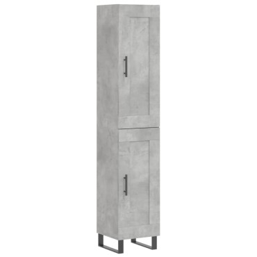 vidaXL Ντουλάπι Γκρι Σκυροδέματος 34,5x34x180cm Επεξεργασμένο Ξύλο 1 τεμ.
