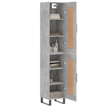 vidaXL Ντουλάπι Γκρι Σκυροδέματος 34,5x34x180cm Επεξεργασμένο Ξύλο 1 τεμ.