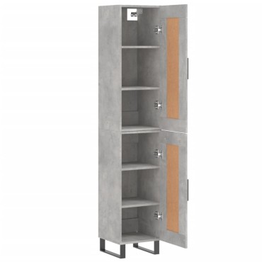 vidaXL Ντουλάπι Γκρι Σκυροδέματος 34,5x34x180cm Επεξεργασμένο Ξύλο 1 τεμ.