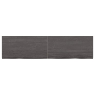 vidaXL Ράφι Τοίχου Σκούρο Καφέ 120x30x(2-4)cm Επεξ. Μασίφ Ξύλο Δρυός 1 τεμ.
