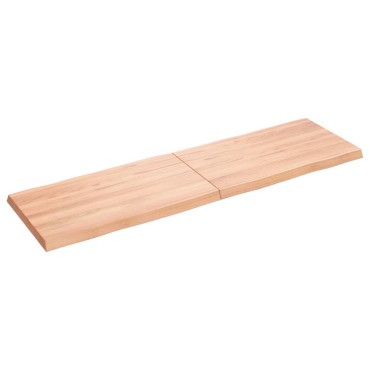 vidaXL Επιφ Τραπεζιού Αν Καφέ 140x40x(2-4)cm Ακατέργ. Μασίφ Ξύλο Δρυός 1 τεμ.