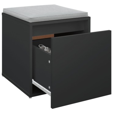 vidaXL Κουτί με Συρτάρι Μαύρο 40,5x40x40cm Επεξεργασμένο Ξύλο