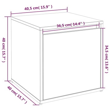 vidaXL Κουτί με Συρτάρι Μαύρο 40,5x40x40cm Επεξεργασμένο Ξύλο