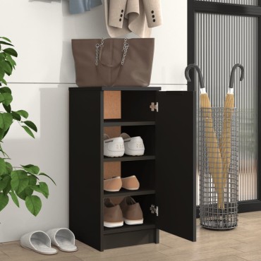 vidaXL Παπουτσοθήκη Μαύρη 30x35x70cm από Επεξεργασμένο Ξύλο 1 τεμ.