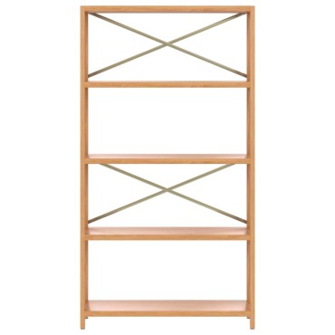vidaXL Ραφιέρα 5 Επιπέδων 80x30x146cm από Μασίφ Ξύλο Δρυός 1 τεμ.