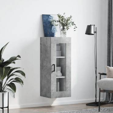 vidaXL Ντουλάπι Τοίχου Γκρι Σκυροδέματος 34,5x34x90cm 1 τεμ.