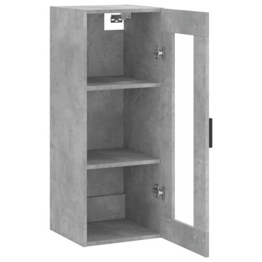vidaXL Ντουλάπι Τοίχου Γκρι Σκυροδέματος 34,5x34x90cm 1 τεμ.