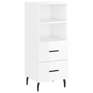 vidaXL Ντουλάπι Γυαλιστερό Λευκό 34,5x34x90cm Επεξεργασμένο Ξύλο 1 τεμ.