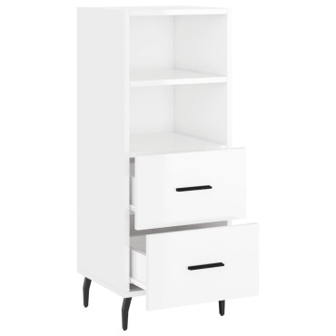 vidaXL Ντουλάπι Γυαλιστερό Λευκό 34,5x34x90cm Επεξεργασμένο Ξύλο 1 τεμ.