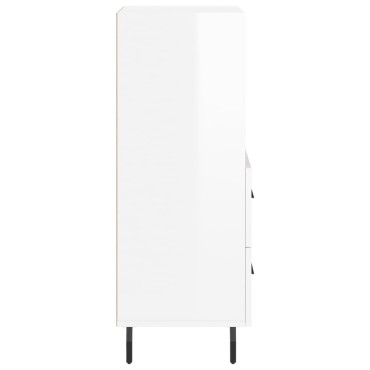 vidaXL Ντουλάπι Γυαλιστερό Λευκό 34,5x34x90cm Επεξεργασμένο Ξύλο 1 τεμ.