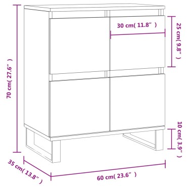 vidaXL Ντουλάπι Γκρι Σκυροδέματος 60x35x70cm Επεξεργασμένο Ξύλο 1 τεμ.