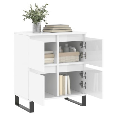 vidaXL Ντουλάπι Γυαλιστερό Λευκό 60x35x70cm από Επεξεργασμένο Ξύλο 1 τεμ.