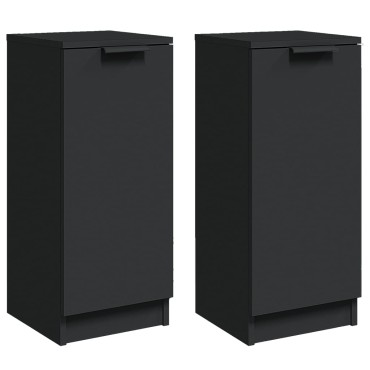 vidaXL Ντουλάπια 2 τεμ. Μαύρα 30x30x70cm από Επεξεργασμένο Ξύλο