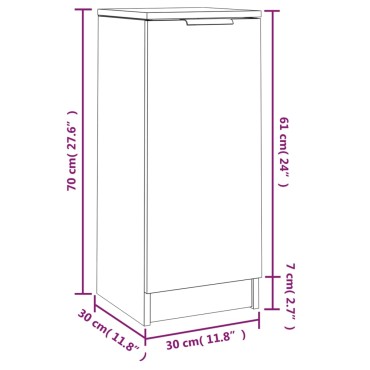 vidaXL Ντουλάπια 2 τεμ. Μαύρα 30x30x70cm από Επεξεργασμένο Ξύλο