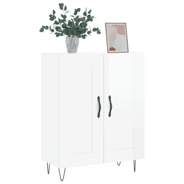 vidaXL Ντουλάπι Γυαλιστερό Λευκό 69,5x34x90cm Επεξεργασμένο Ξύλο 1 τεμ.