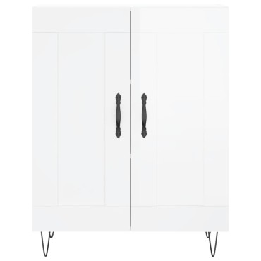 vidaXL Ντουλάπι Γυαλιστερό Λευκό 69,5x34x90cm Επεξεργασμένο Ξύλο 1 τεμ.