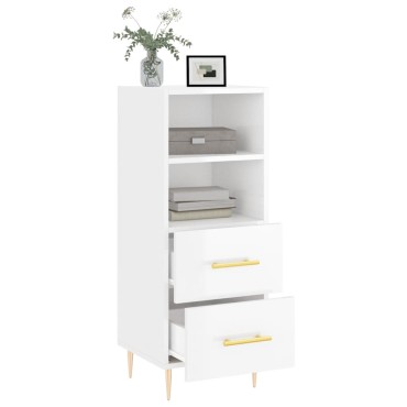 vidaXL Ντουλάπι Γυαλιστερό Λευκό 34,5x34x90cm Επεξεργασμένο Ξύλο 1 τεμ.