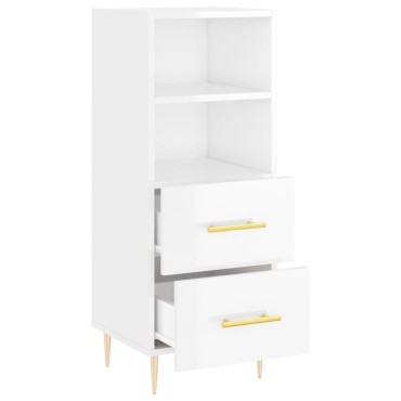 vidaXL Ντουλάπι Γυαλιστερό Λευκό 34,5x34x90cm Επεξεργασμένο Ξύλο 1 τεμ.