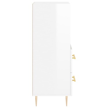 vidaXL Ντουλάπι Γυαλιστερό Λευκό 34,5x34x90cm Επεξεργασμένο Ξύλο 1 τεμ.