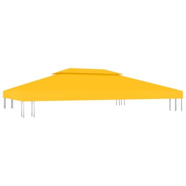 vidaXL Κάλυμμα για Κιόσκι 2 Επιπέδων Κίτρινο 4 x 3 μ. 310 γρ./μ²