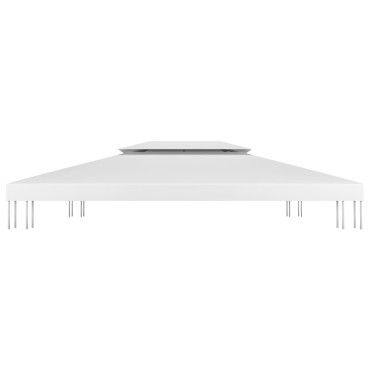 vidaXL Κάλυμμα για Κιόσκι 2 Επιπέδων Λευκό 4 x 3 μ. 310 γρ./μ²
