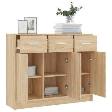 vidaXL Συρταριέρα Sonoma Δρυς 91x28x75cm Επεξεργασμένο Ξύλο 1 τεμ.