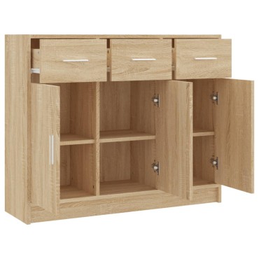 vidaXL Συρταριέρα Sonoma Δρυς 91x28x75cm Επεξεργασμένο Ξύλο 1 τεμ.
