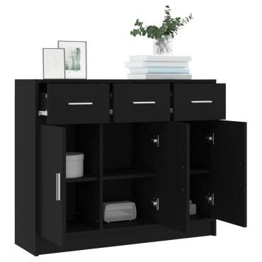 vidaXL Συρταριέρα Μαύρη 91x28x75cm από Επεξεργασμένο Ξύλο 1 τεμ.