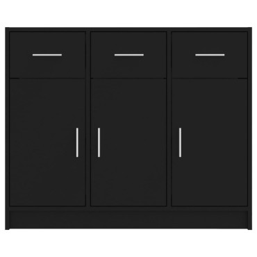 vidaXL Συρταριέρα Μαύρη 91x28x75cm από Επεξεργασμένο Ξύλο 1 τεμ.