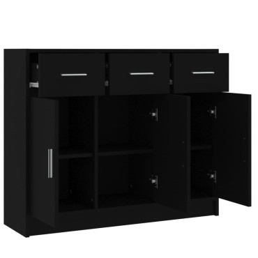 vidaXL Συρταριέρα Μαύρη 91x28x75cm από Επεξεργασμένο Ξύλο 1 τεμ.