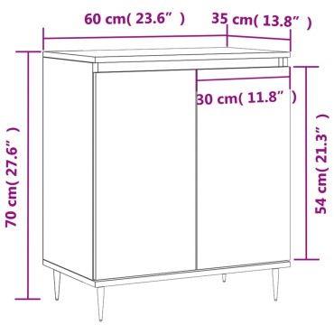 vidaXL Ντουλάπι Γκρι Σκυροδέματος 60x35x70cm Επεξεργασμένο Ξύλο 1 τεμ.