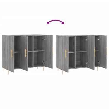 vidaXL Ντουλάπι Γκρι Sonoma 90x34x80cm από Επεξεργασμένο Ξύλο 1 τεμ.