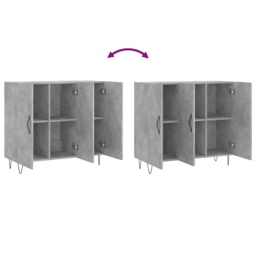vidaXL Ντουλάπι Γκρι Σκυροδέματος 90x34x80cm Επεξεργασμένο Ξύλο 1 τεμ.