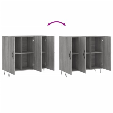 vidaXL Ντουλάπι Γκρι Sonoma 90x34x80cm από Επεξεργασμένο Ξύλο 1 τεμ.