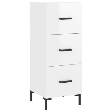 vidaXL Ντουλάπι Γυαλ. Λευκό 34,5x34x180cm από Επεξεργασμένο Ξύλο 1 τεμ.