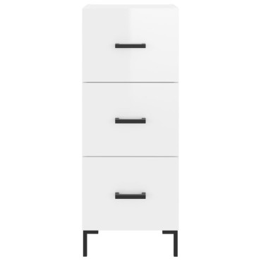 vidaXL Ντουλάπι Γυαλ. Λευκό 34,5x34x180cm από Επεξεργασμένο Ξύλο 1 τεμ.