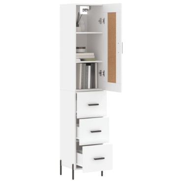 vidaXL Ντουλάπι Λευκό 34,5x34x180cm από Επεξεργασμένο Ξύλο 1 τεμ.